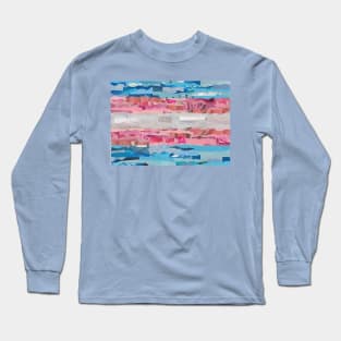 Trans Pride Flag Collage Long Sleeve T-Shirt